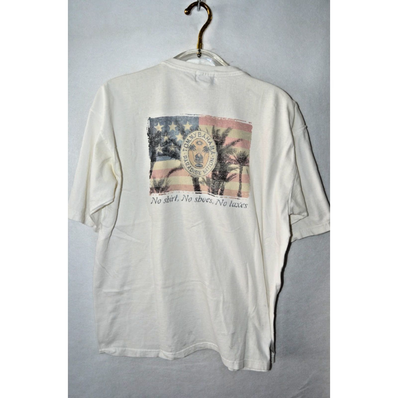 Tommy Bahama Tommy Bahama Shirt Men's M/L White Beach Graphic Tee Cotton T-Shirt Size US M / EU 48-50 / 2 - 2 Thumbnail