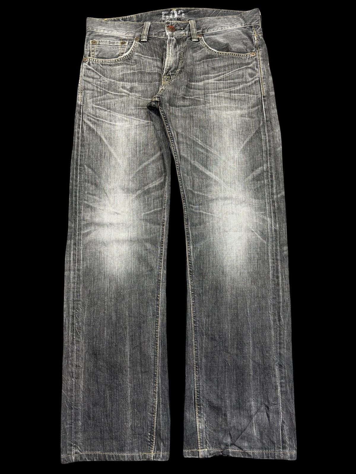 Edwin Edwin Black Wash Raw Fades Straight Denim K32 Size US 35 - 1 Thumbnail