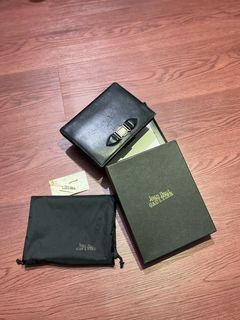 JEAN PAUL GAULTIER Vintage Black Leather Trifold Wallet 