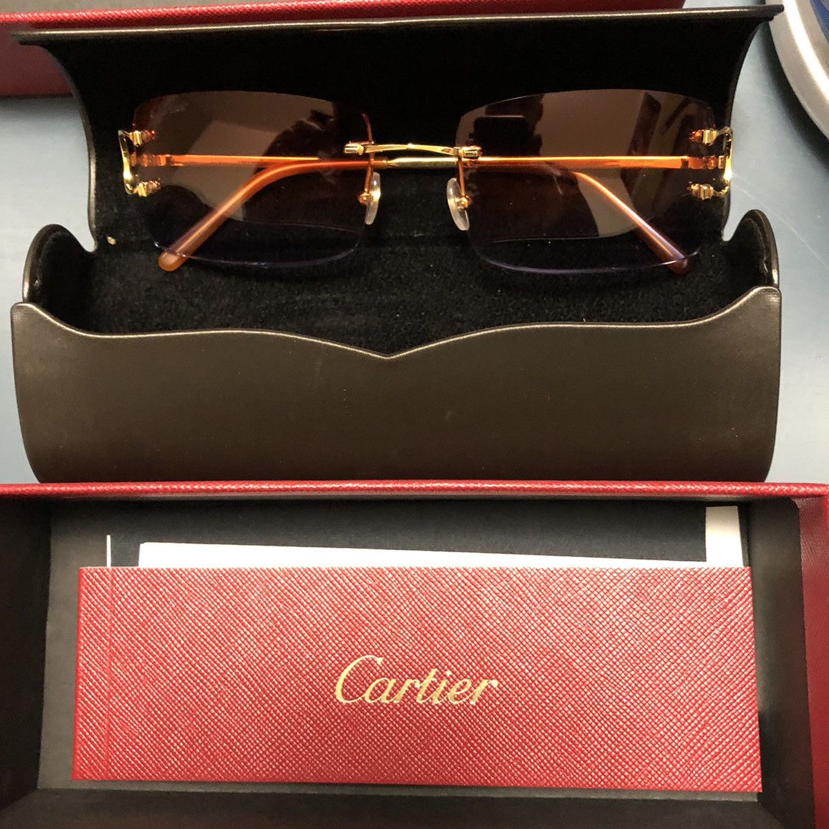 image of Cartier Ct0092O Sunglasses in Shiny Gold, Men's