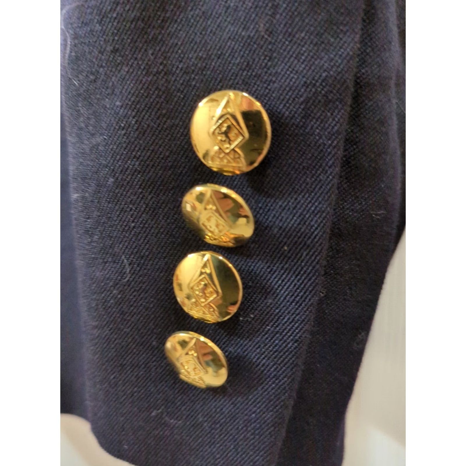 Austin Reed VINTAGE Austin Reed Blazer Jacket Women’s 16 Navy Blue 100% Worsted Wool Blazer Notch Lapel Long Sleeve Button Front Size XXL / US 16-18 / IT 52-54 - 3 Thumbnail