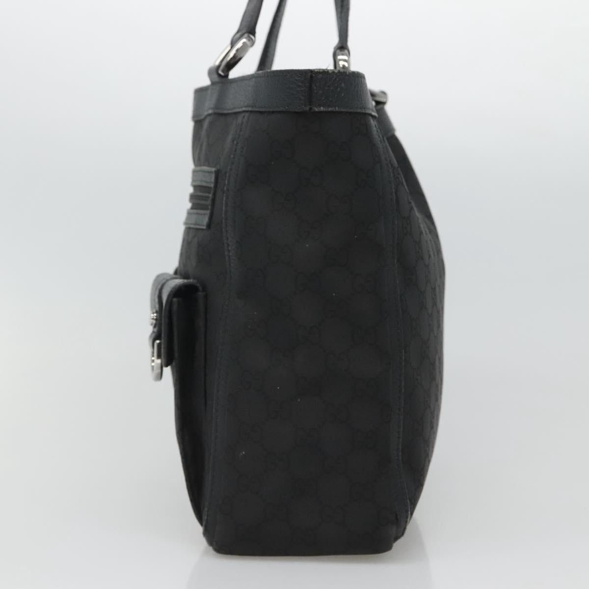 Gucci GUCCI GG Canvas Tote Bag Nylon Outlet Black Silver Size ONE SIZE - 5 Thumbnail