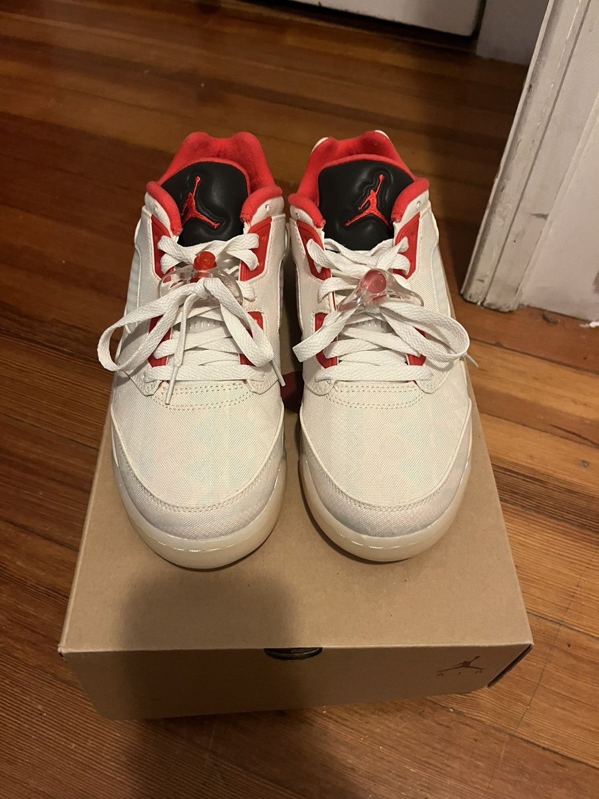 image of Jordan Nike Air Jordan 5 Low “Chinese New Year” 2021 Shoes in Dust/Sail, Men's (Size 8)