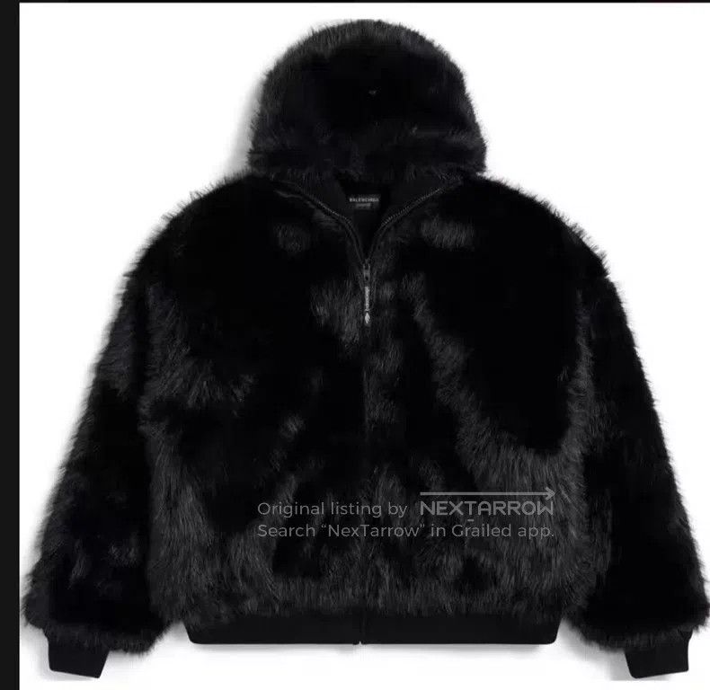 Balenciaga Balenciaga Ski zip-up hooded jacket fur coat short coat Size US S / EU 44-46 / 1 - 5 Thumbnail