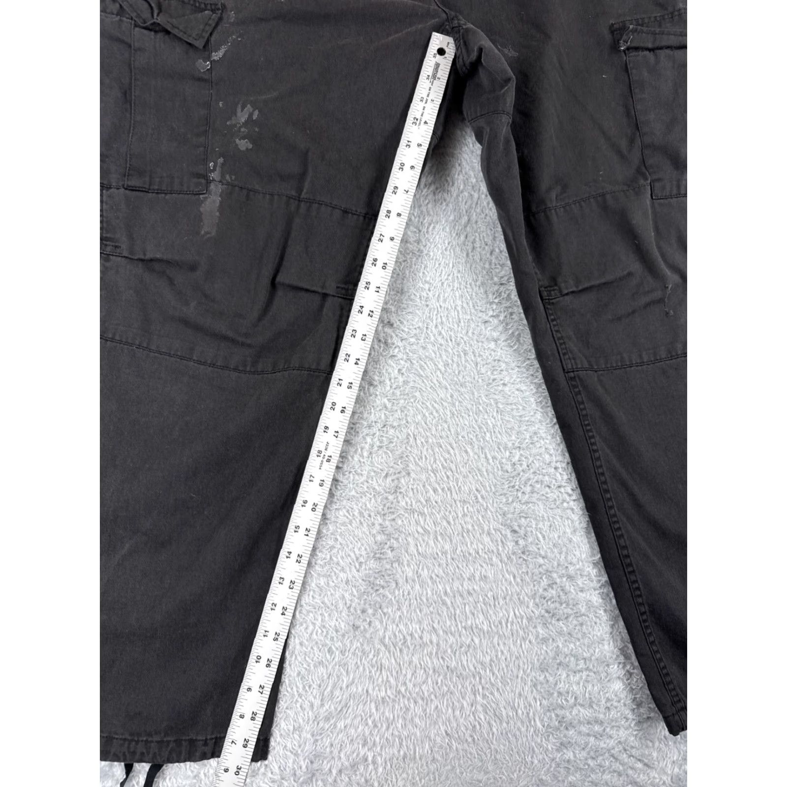 Vintage Men's Tactical Pants Cargo Pants Adult XL Black Canvas Stretch Pockets 30in Inseam, Regular Fit, Button Accents, Workwear/Outdoor, Americana Theme Size US 36 / EU 52 - 7 Thumbnail