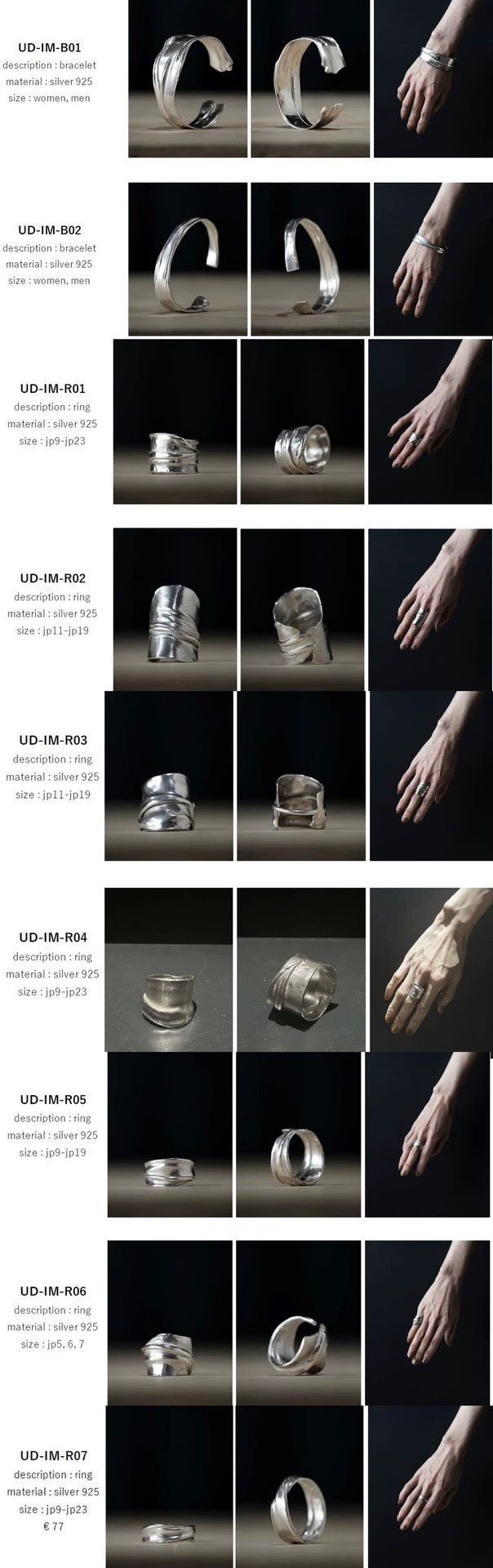 Uma Wang Detaj x Uma Wang Mirror-Finish Folded Silver Ring Size ONE SIZE - 5 Thumbnail