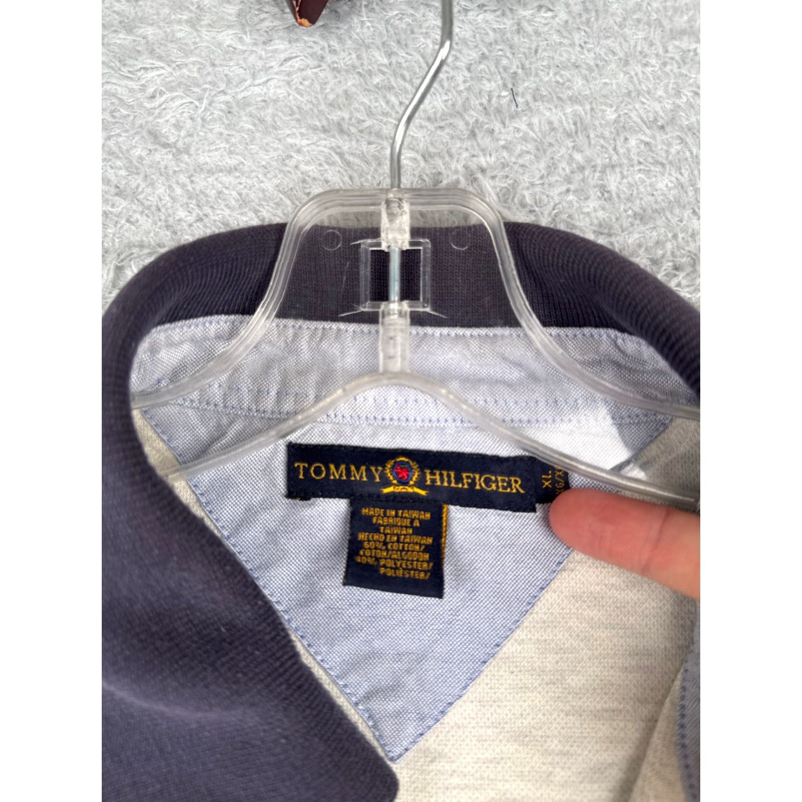 Tommy Hilfiger Tommy Hilfiger Polo Shirt Men XL Gray Long Sleeve Slim Cotton Knit Golf Size US XL / EU 56 / 4 - 6 Thumbnail