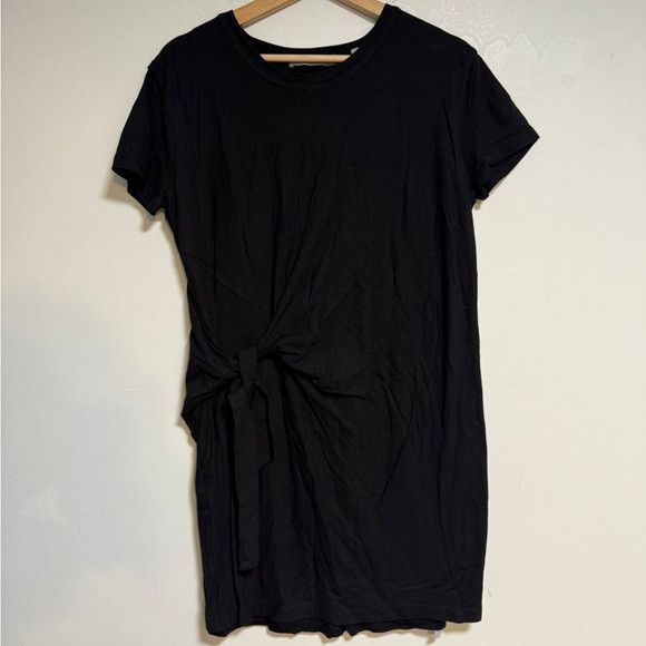Vince Vince Black Tie-Front T-Shirt Dress Size S Size S / US 4 / IT 40 - 2 Thumbnail