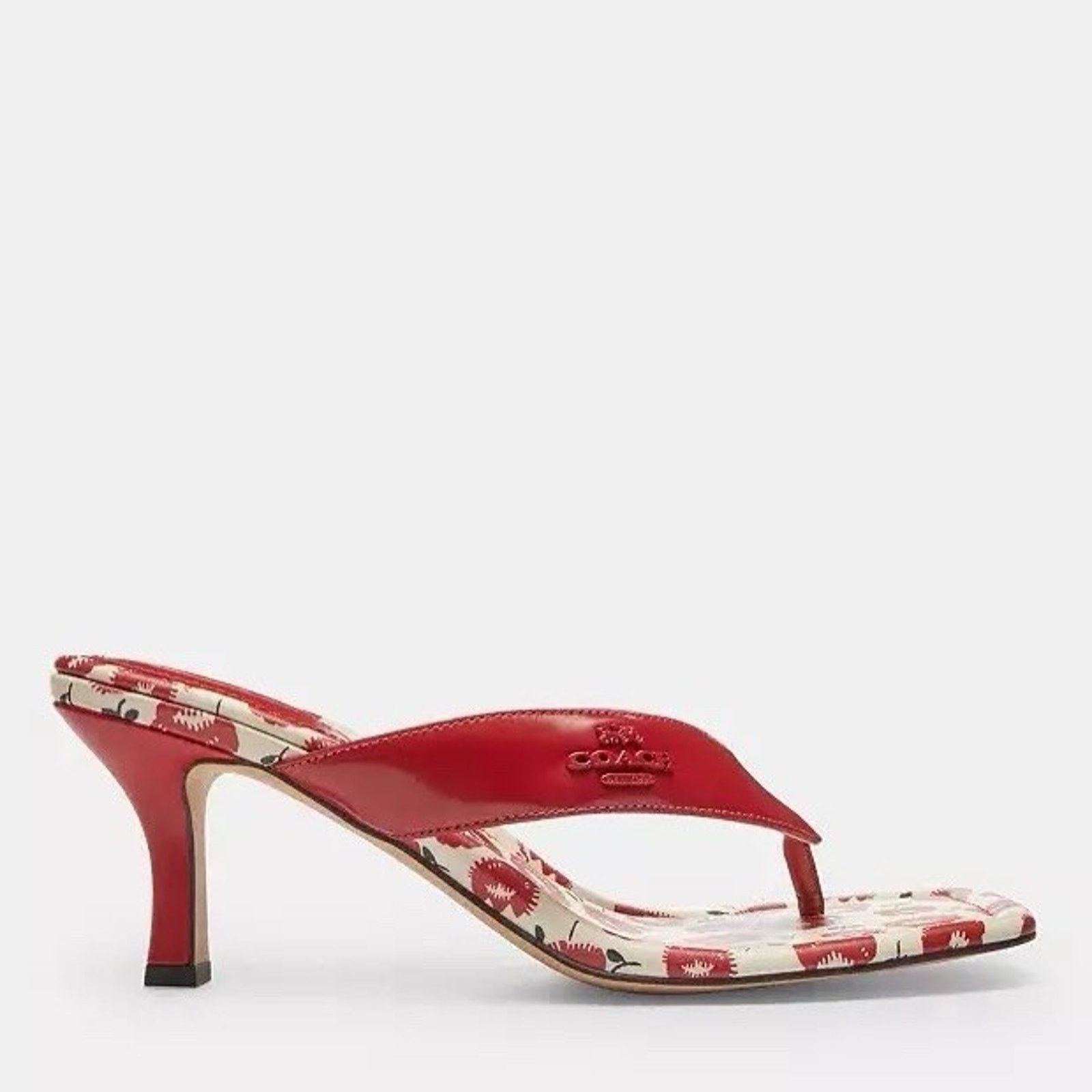 Coach NEW COACH Women's Thong Kitten Heel Floral Bold Red CBM86 Size US 5.5 / IT 35.5 - 7 Thumbnail