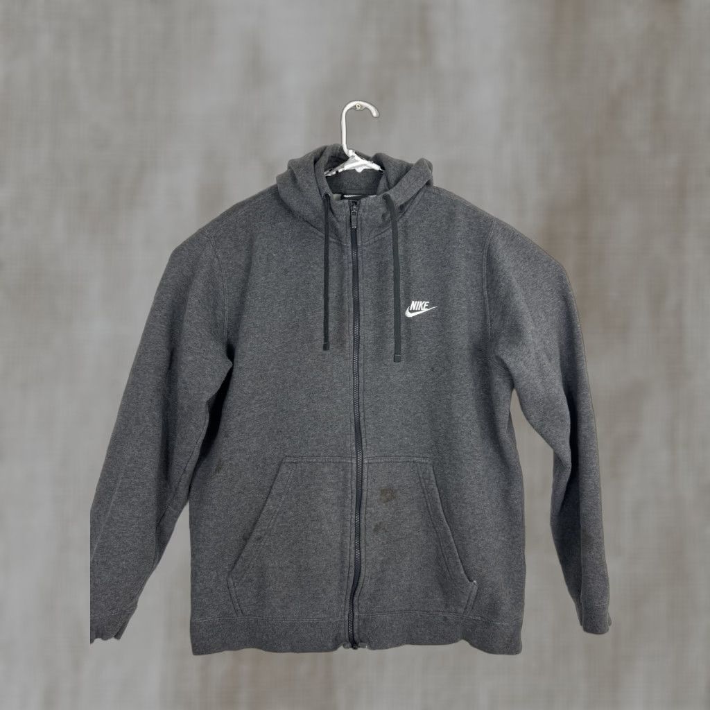 Nike Nike Sportswear Club Fleece Hoodie Jacket Men XL Gray Charcoal Logo Zipper Full Zip Hooded Pockets Athletic Shirt? Size US XL / EU 56 / 4 - 1 Thumbnail