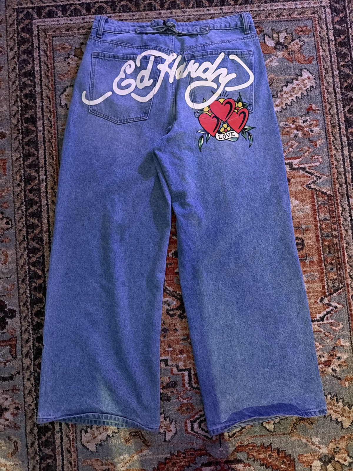 Ed Hardy Ed Hardy Wide Leg Washed Dagger Heart Jeans Size US 36 / EU 52 - 6 Thumbnail