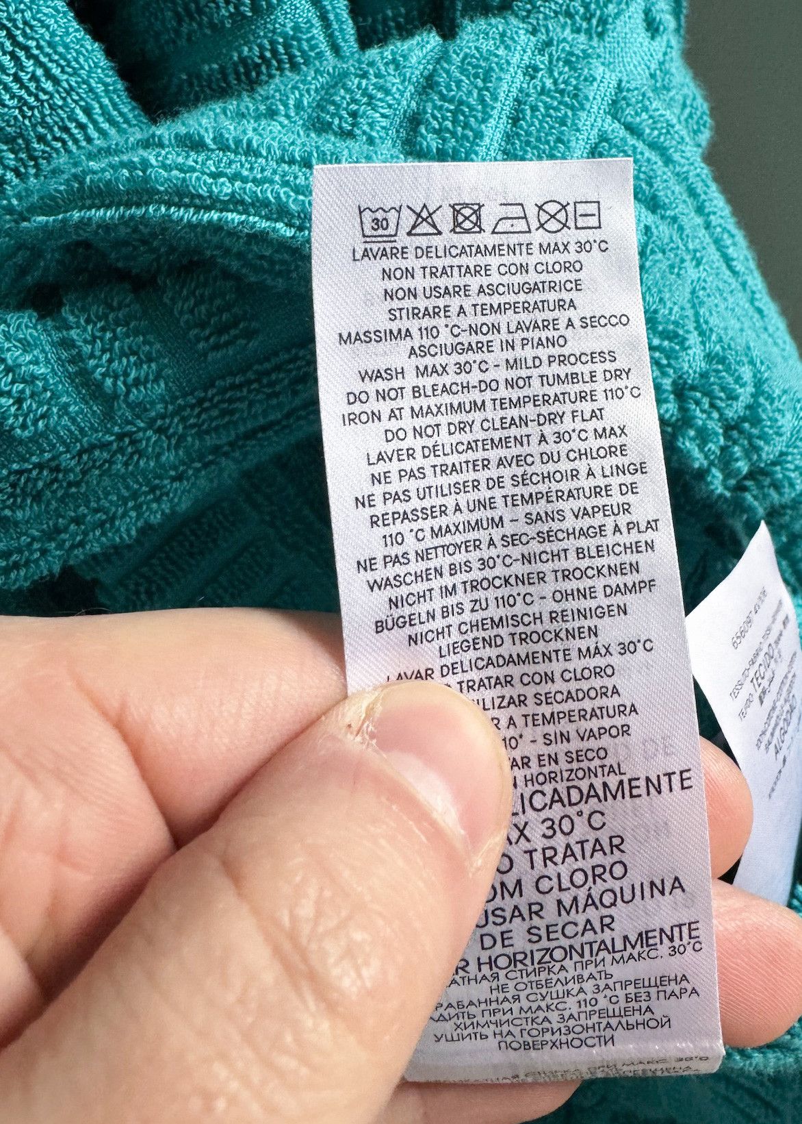 Bottega Veneta Bottega Veneta Pool Turquoise Intrecciato Terry Cloth Robe Size 32 - 10 Thumbnail