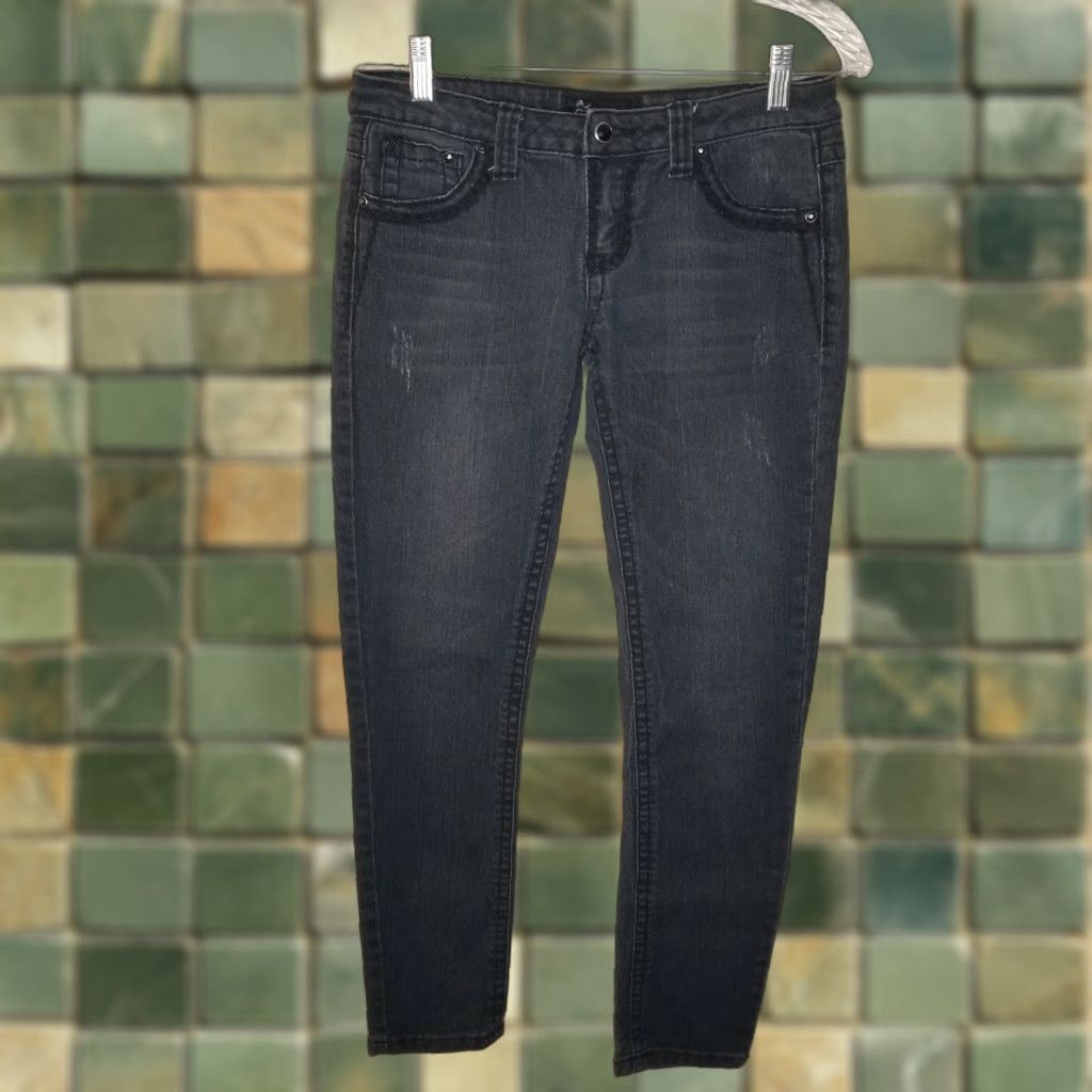 Vintage Eighty Eight Jeans Women Size 7 Skinny Distressed Black Womens Size 28" / US 6 / IT 42 - 1 Thumbnail