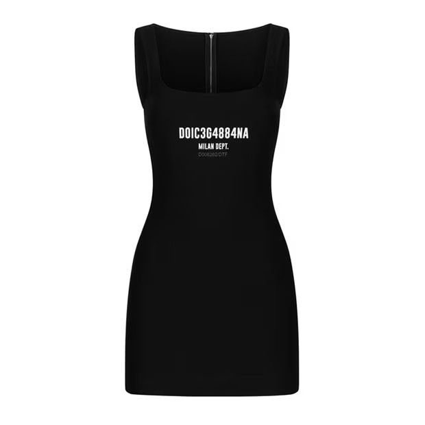 Dolce & Gabbana o1g2r1mq1024 Vib3 Stretch Jersey Mini Dress in Black Size M / US 6-8 / IT 42-44 - 1 Thumbnail