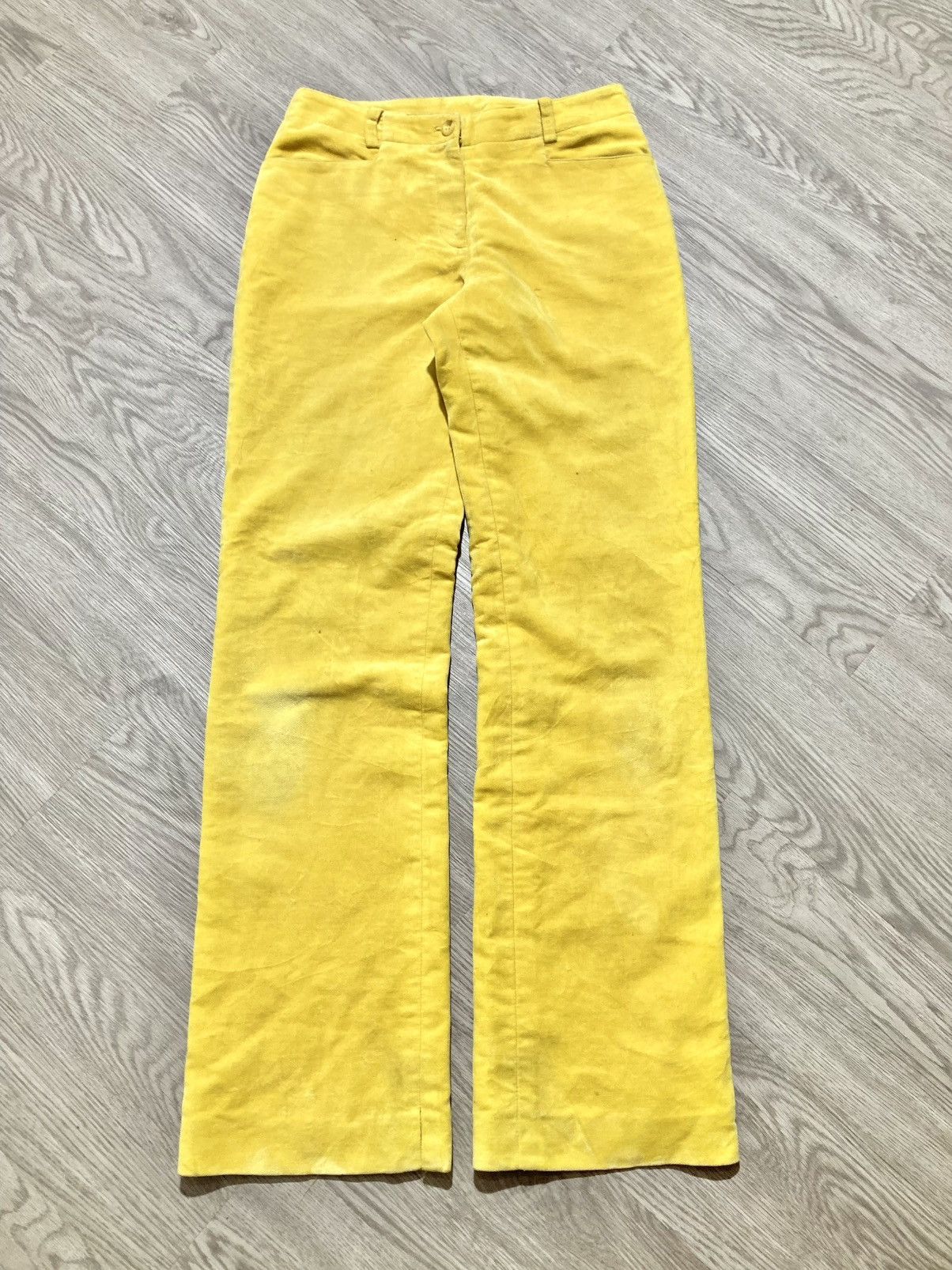 Jean Charles De Castelbajac 1990s Vintage Castelbajac Sport Wax Pants Yellow Luxury Size US 26 / EU 42 - 13 Thumbnail