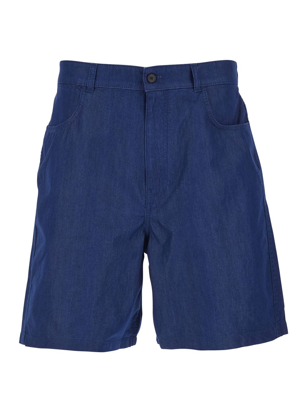Givenchy Blue Bermuda Shorts with Logo Print on the Back in Cotton Blend for Men Size US 32 / EU 48 - 1 Thumbnail