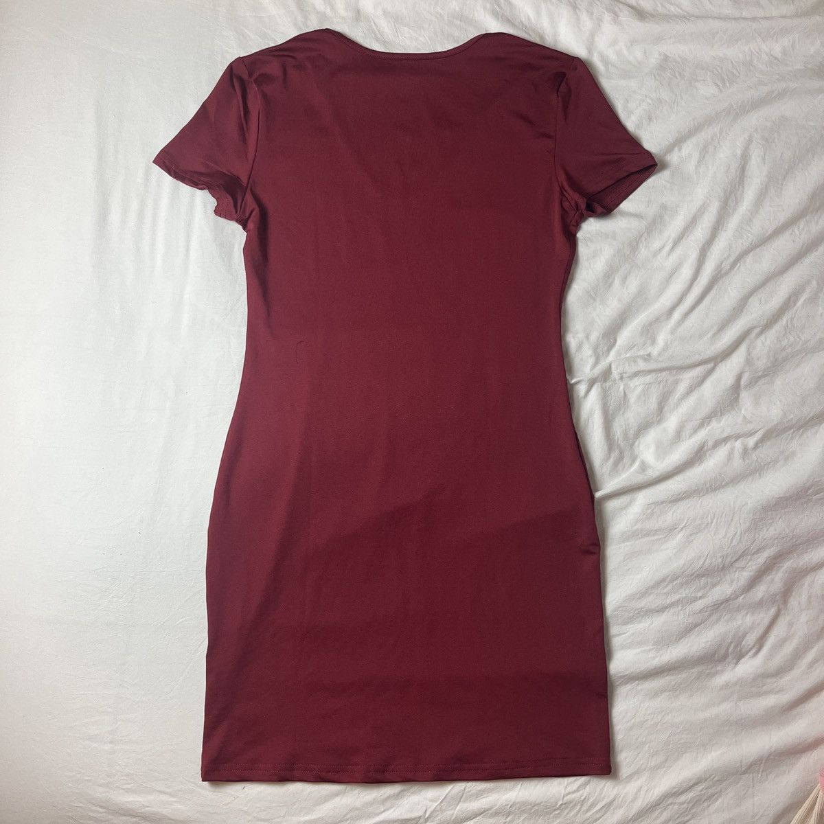 Other Maroon bodycon mini dress short sleeve Size S / US 4 / IT 40 - 4 Thumbnail