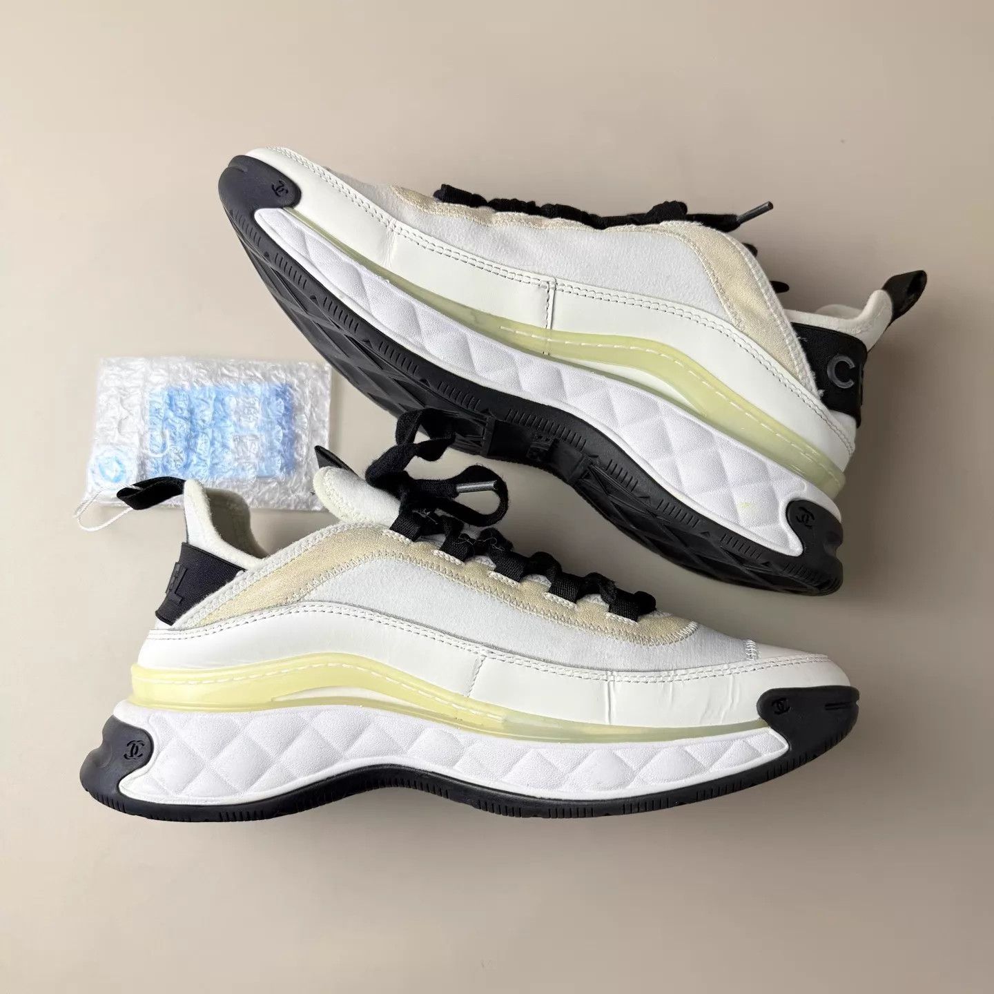 Chanel Chanel Black White Panda Double C Sneakers EUR 38 Size US 7.5 / IT 37.5 - 6 Thumbnail