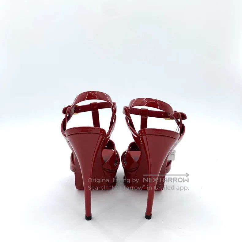 Saint Laurent Paris Saint Laurent Paris Red Patent Leather One-Strap Buckle Hi Size US 7 / IT 37 - 4 Thumbnail
