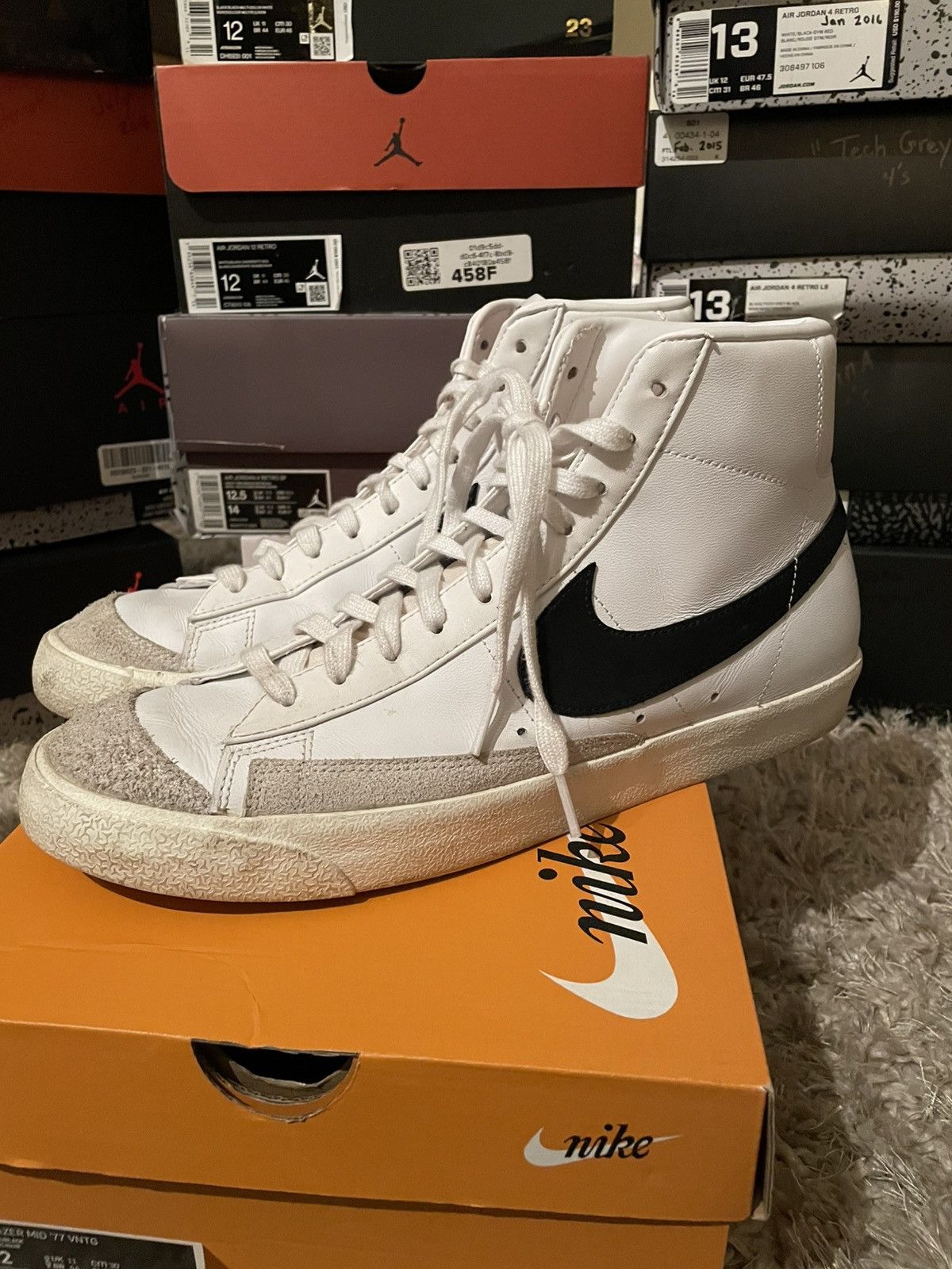 Nike Nike Blazer High White/Black Size US 12 / EU 45 - 1 Thumbnail