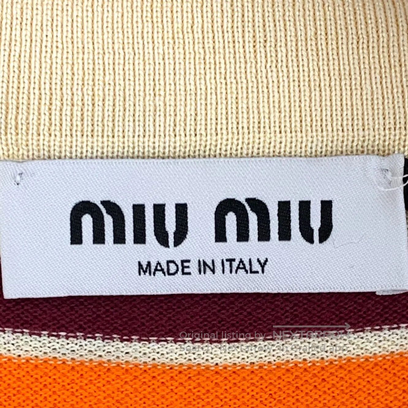 Miu Miu Miu Miu Color Block Striped Cotton Notched Lapel Single Br Size XS / US 0-2 / IT 36-38 - 5 Thumbnail