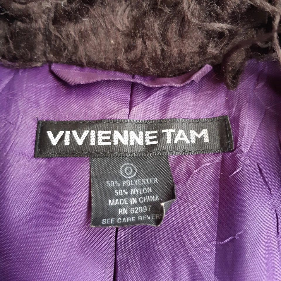 Vivienne Tam 90s Vintage Vivienne Tam Jacquard Purple Blue Jacket Size XS / US 0-2 / IT 36-38 - 10 Thumbnail