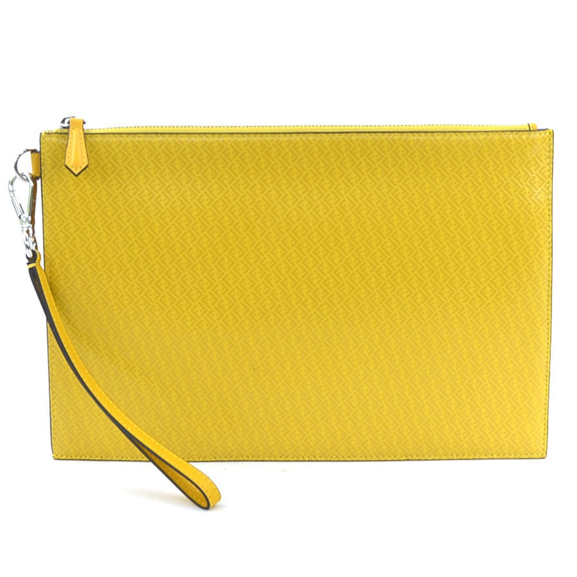 Fendi FENDI clutch bag leather yellow silver men's 7N0110 AGLP w0937a Size ONE SIZE - 1 Thumbnail