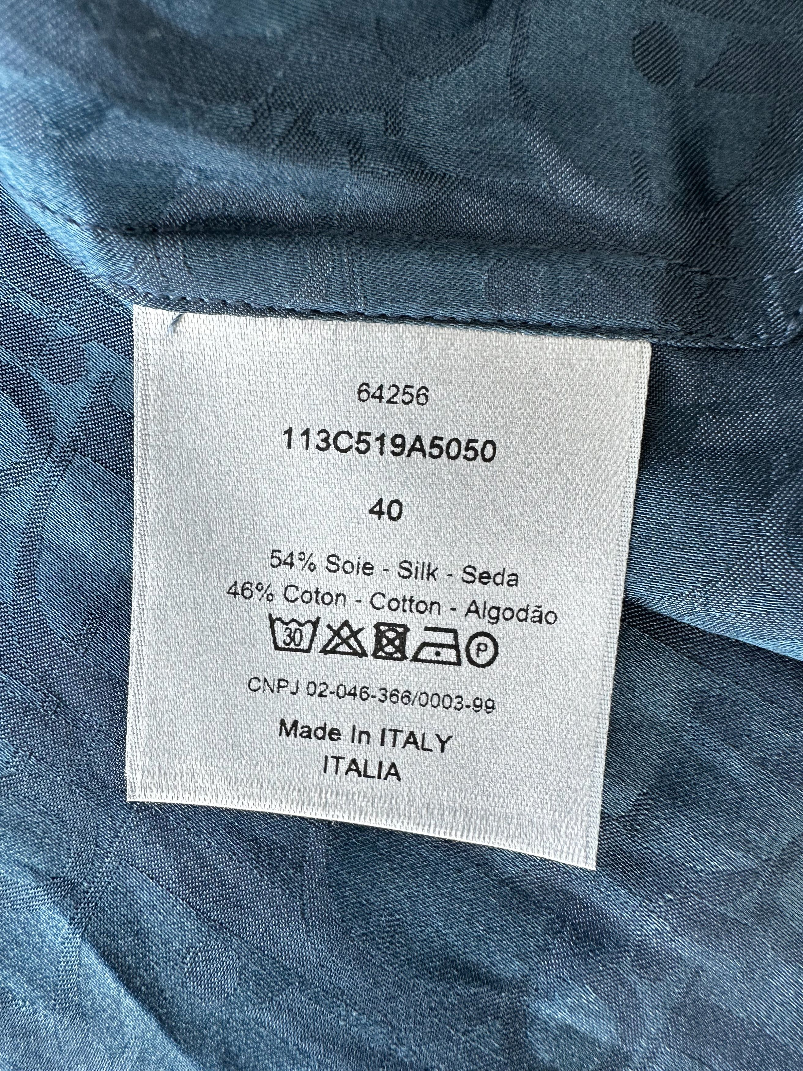 Dior Dior Blue Oblique Silk Button Up Shirt Size US M / EU 48-50 / 2 - 4 Thumbnail