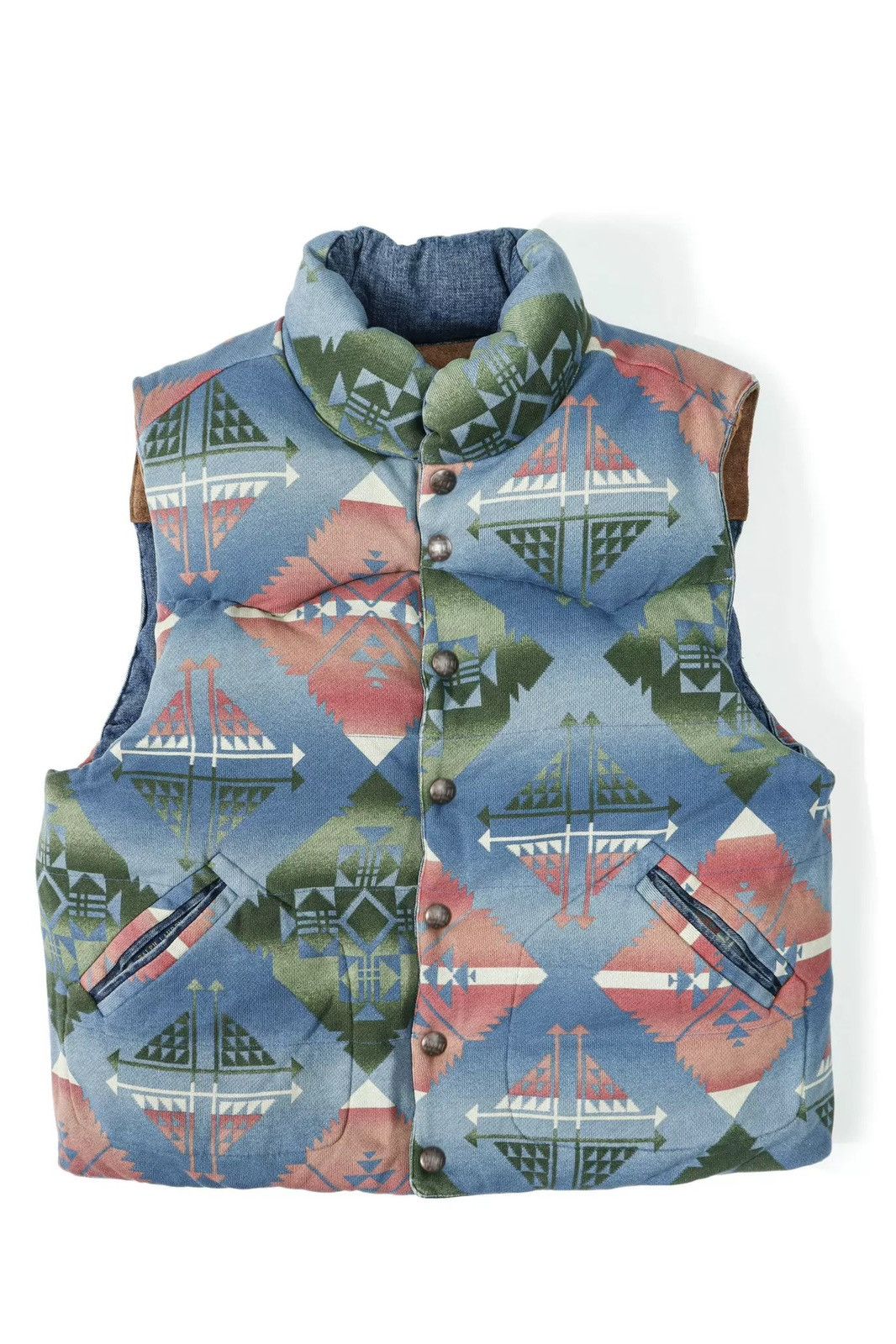 Polo Ralph Lauren Double-sided Vest Denim Southwestern Aztec Size US XXL / EU 58 / 5 - 1 Thumbnail