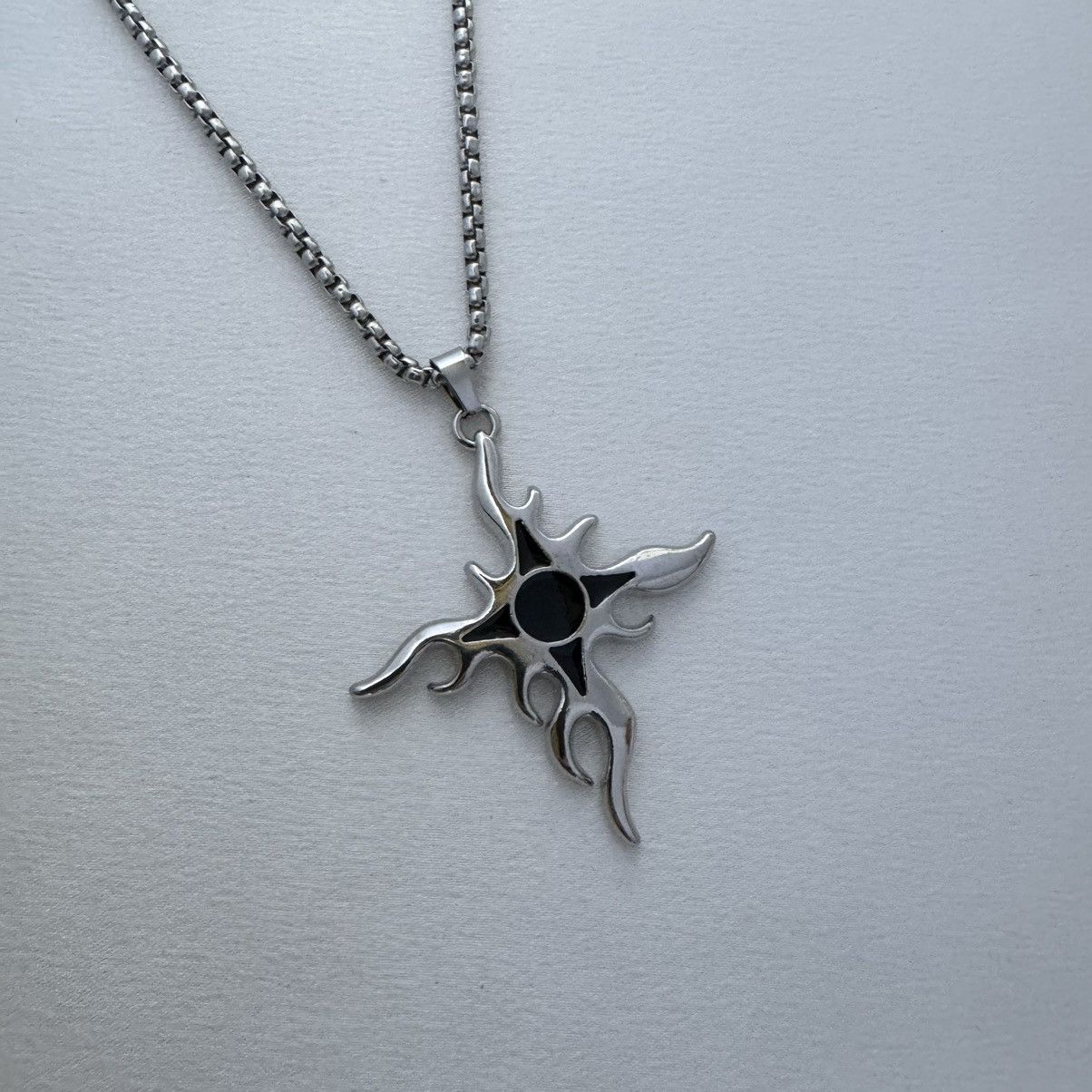 Other Flame Cross Pendant Necklace for Men Women,Unisex Style Size ONE SIZE - 2 Thumbnail