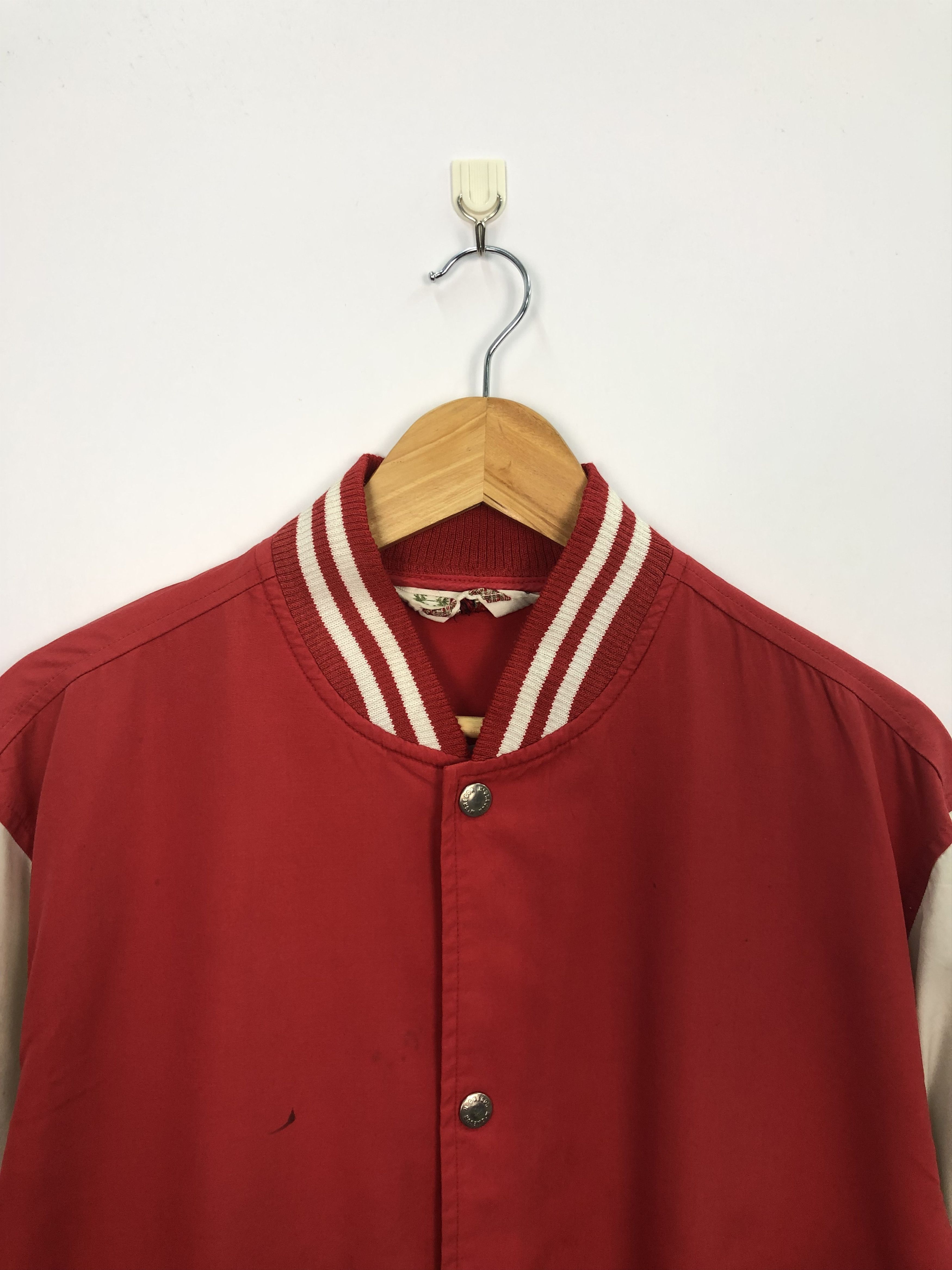 McGregor × Vintage Vintage 90s Mcgregor Wool Varsity Jacket Red J0156 Size US L / EU 52-54 / 3 - 2 Thumbnail
