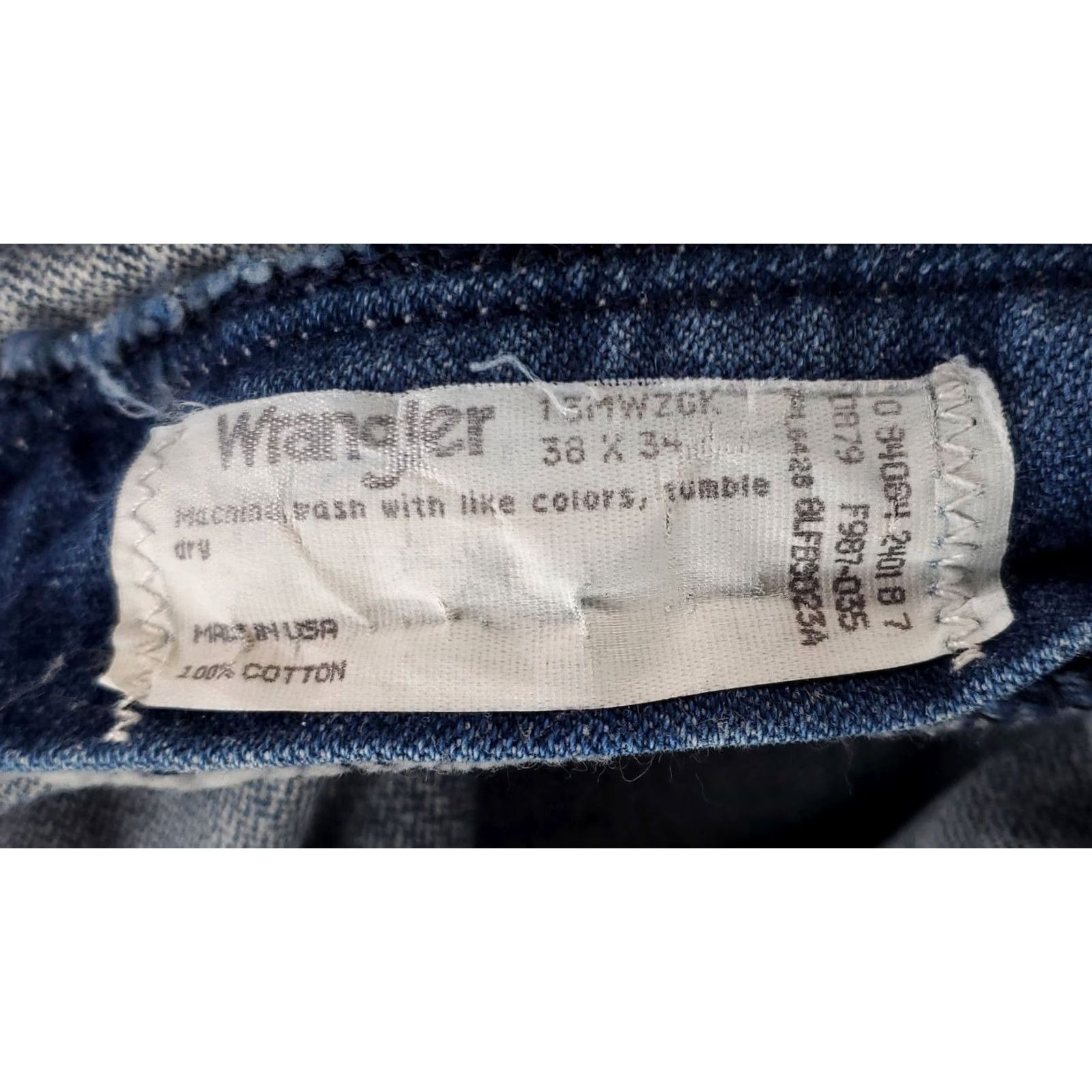 Wrangler VINTAGE Wrangler Jeans 13MWZ Blue Made USA Mens 38x34 36x34 Actual Straight Mens Blue 90s Size US 36 / EU 52 - 5 Thumbnail