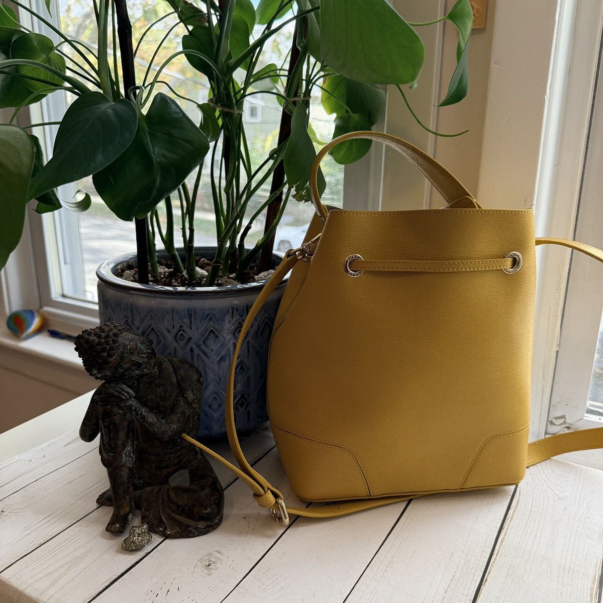 Furla Yellow Stacy S Bucket Bag with Detachable Pouch Size ONE SIZE - 2 Thumbnail
