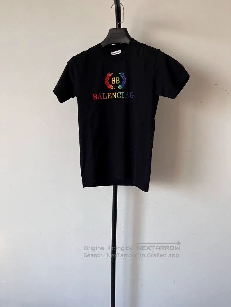 Balenciaga Balenciaga Rainbow Gradient Logo Round Neck Short Sleeve T Size XS / US 0-2 / IT 36-38 - 1 Thumbnail