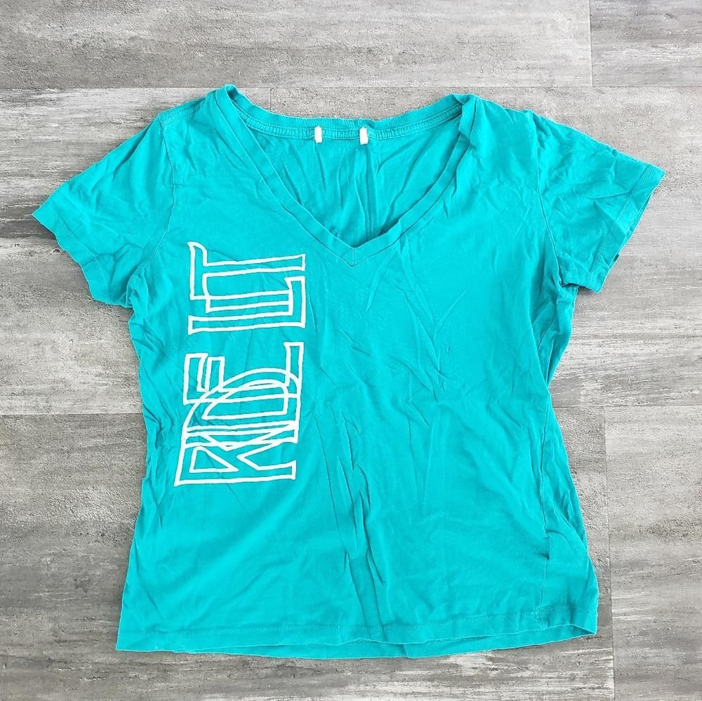Forever 21 Teal Green Ride Lit F21 Short Sleeve Size S / US 4 / IT 40 - 1 Thumbnail