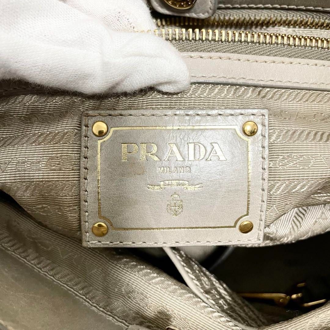 Prada Prada - Saffiano Leather Gray Gold Hardware Shoulder Bag Size ONE SIZE - 9 Thumbnail