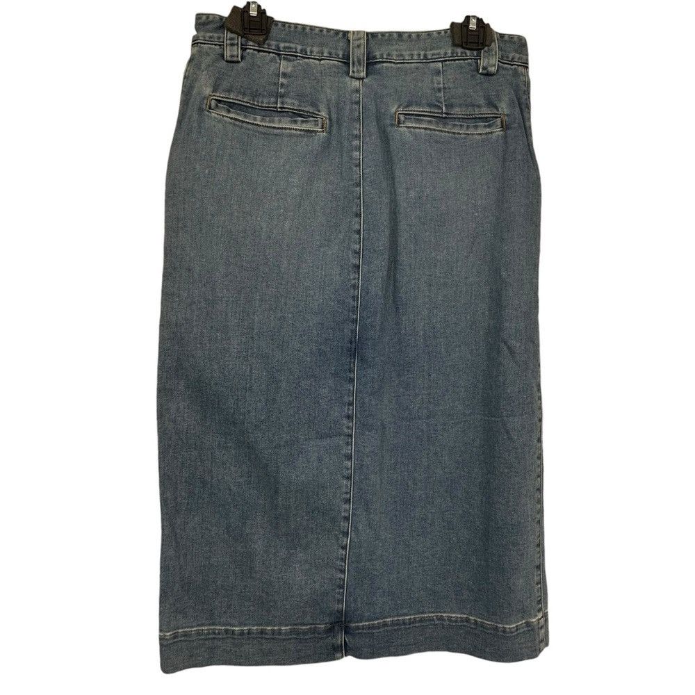 Enza Costa ENZA COSTA SOFT TOUCH FRONT SLIT DENIM JEAN SKIRT WOMENS Size 29" - 10 Thumbnail