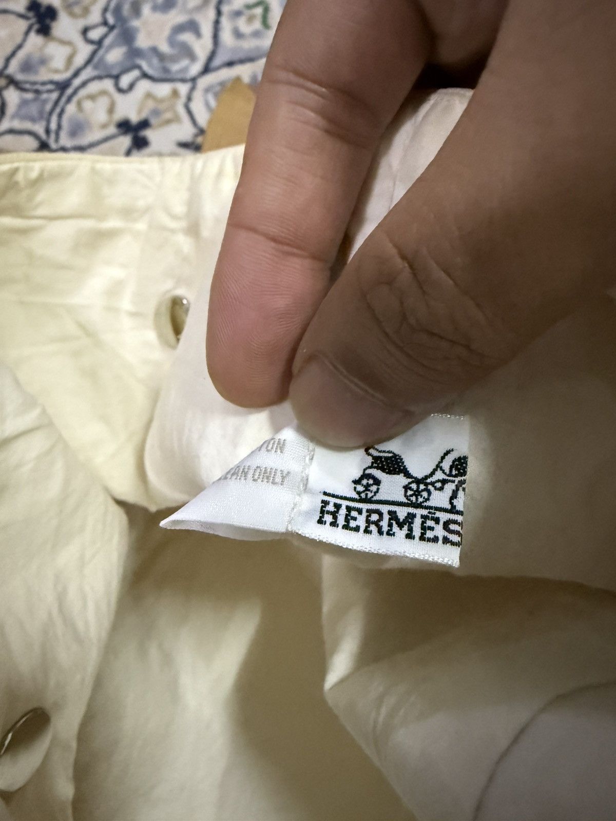 Hermes Hermès Ahmedabad white cotton with tan leather Size ONE SIZE - 6 Thumbnail