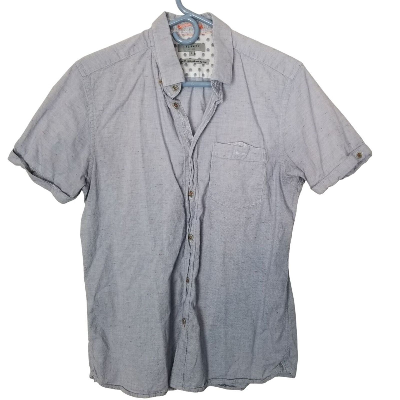 Ted Baker Ted Baker Mens Button Shirt Size 3 Medium Light Blue Preppy Size US M / EU 48-50 / 2 - 1 Thumbnail