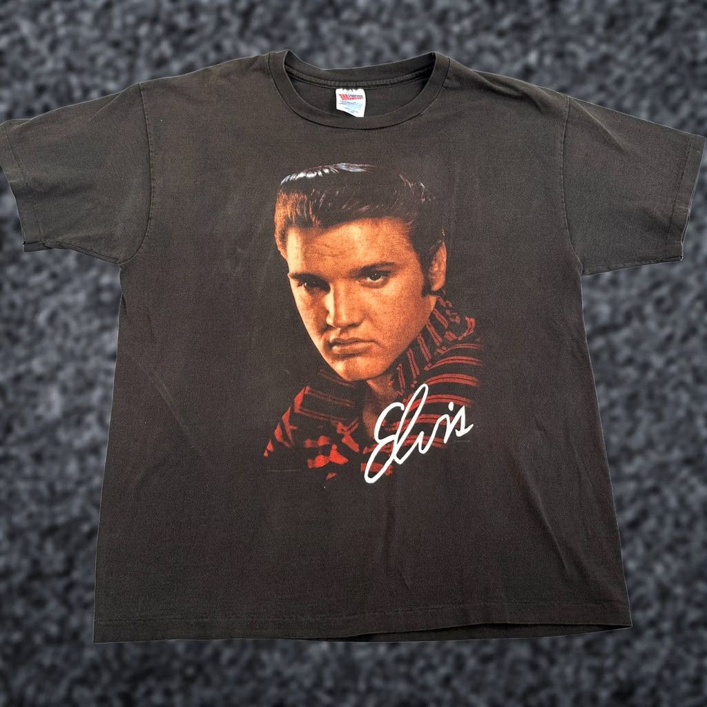 Hanes VINTAGE Elvis Hanes Ultraweight T-Shirt Black Men's XL Short Sleeve Pullover Size US XL / EU 56 / 4 - 1 Thumbnail