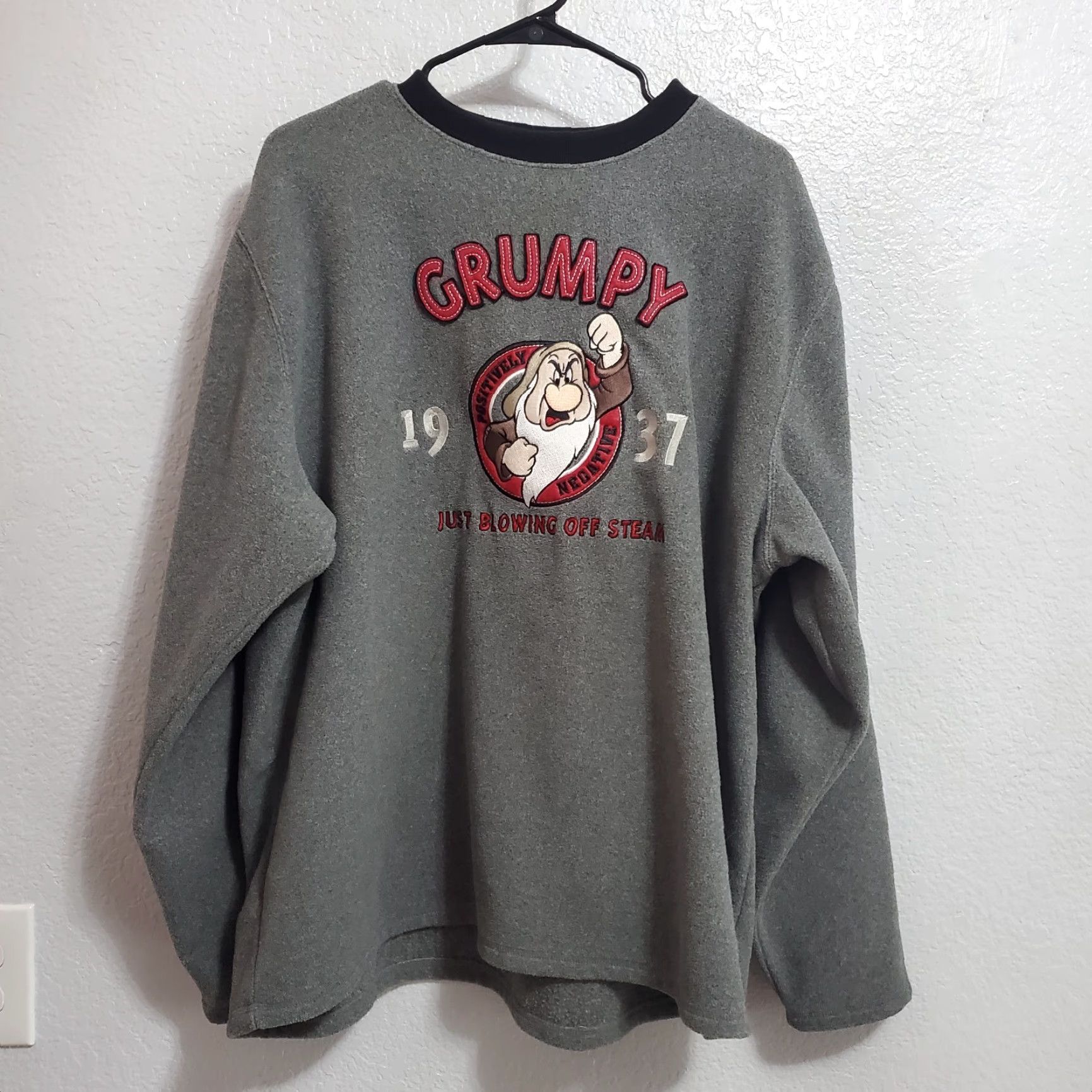 Disney Disney Vintage Grumpy Sweatshirt Mens L Blowing Off Steam Gray Fleece Pullover Size US L / EU 52-54 / 3 - 2 Thumbnail