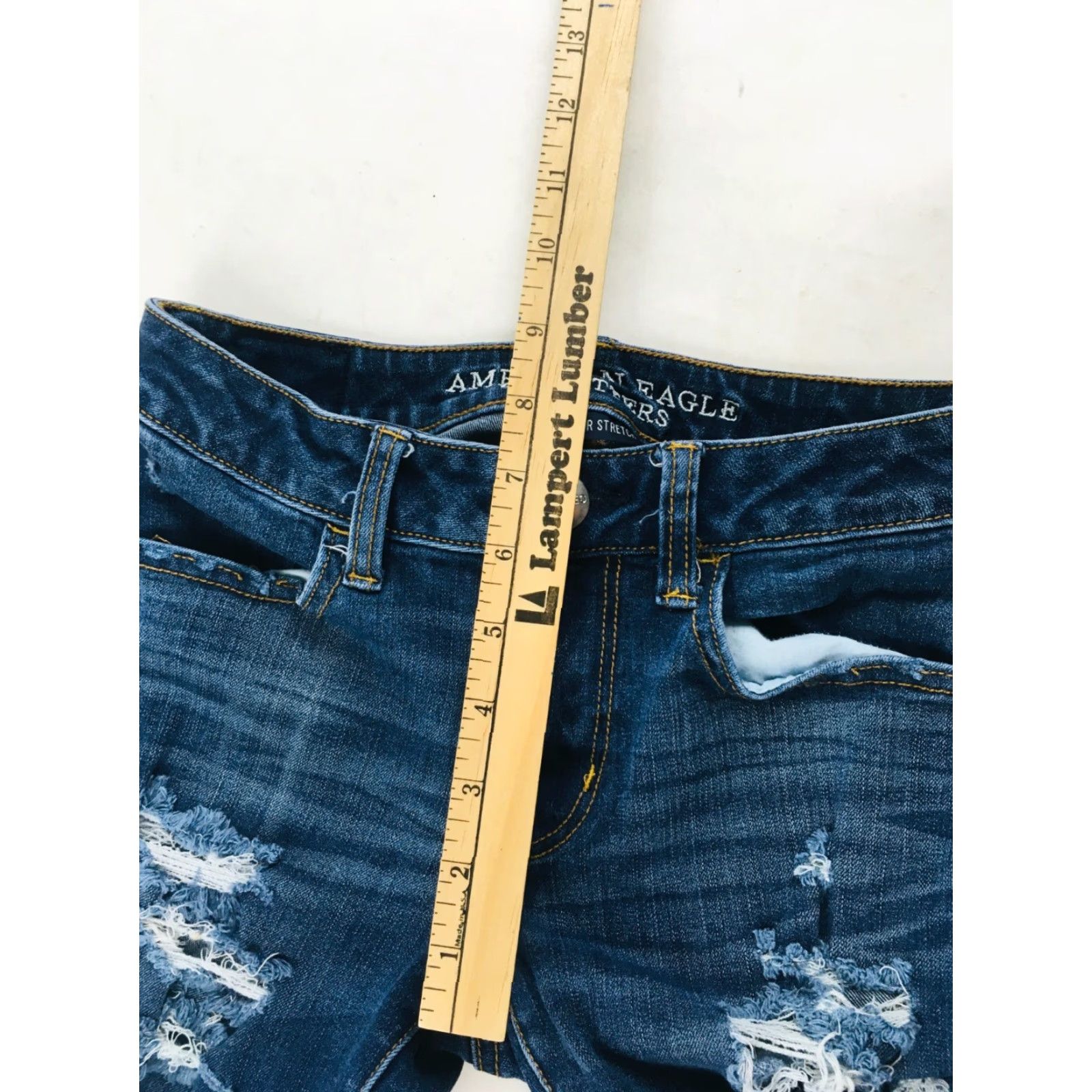 American Eagle Outfitters American Eagle Outfitters Jeans Women's 2 Distressed Super Stretch Jegging Denim Blue Dark Wash Size 2 Womens Jeans Size 26" / US 2 / IT 38 - 4 Thumbnail
