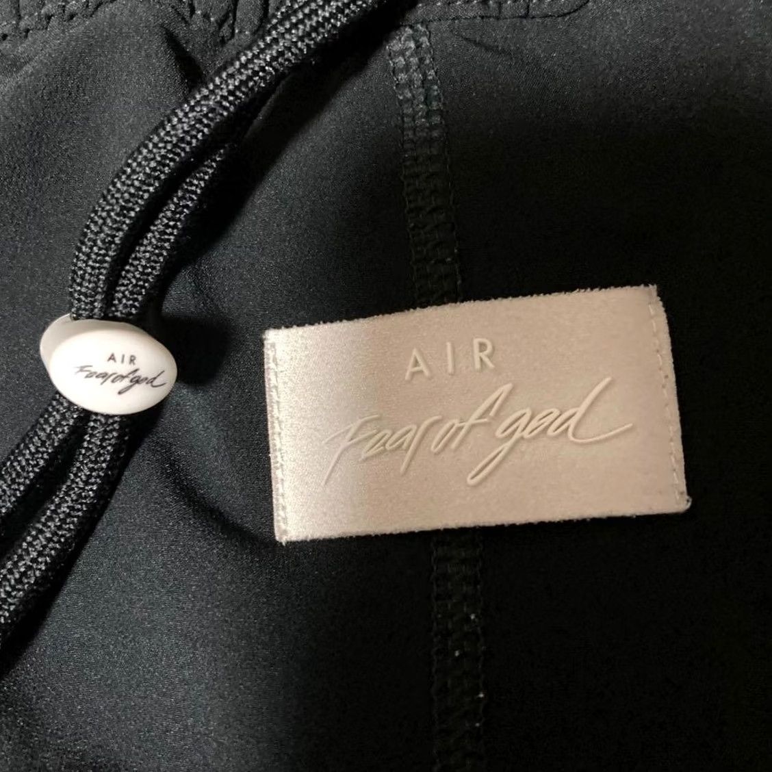 Nike VINTAGE Nike x Fear of God NRG Run Pants Black Waffle Size M Mens Pants Black Tapered 34cm 70cm Inseam 70cm Pockets Logo Drawstring Size US 31 - 2 Thumbnail