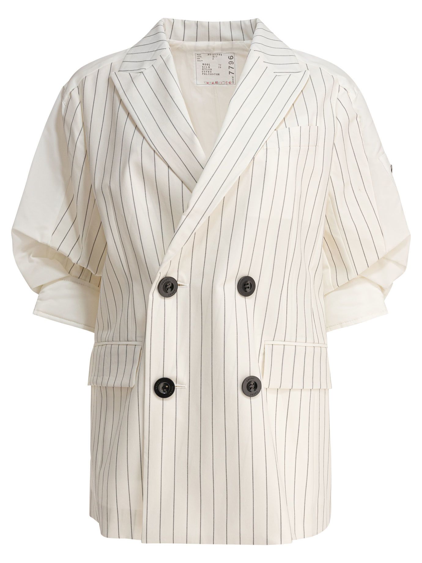 Sacai Balzer Double-Breasted Wool And Silk Size M / US 6-8 / IT 42-44 - 1 Thumbnail