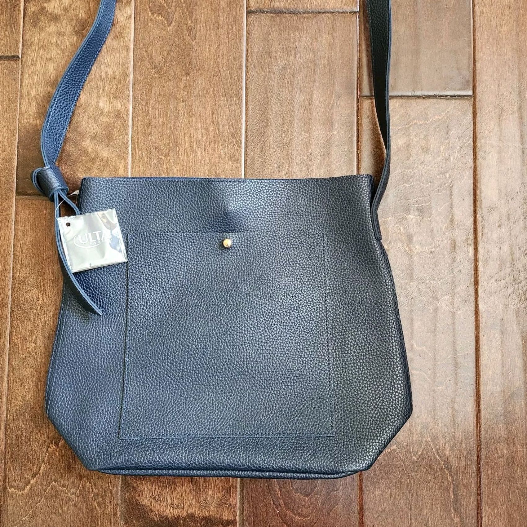 Vintage ULTA Beauty Navy Blue Crossbody Bag Faux Leather NEW Crossbody Women Vibrant Navy Casual Travel Party/Cocktail Blue Lining Size ONE SIZE - 3 Thumbnail