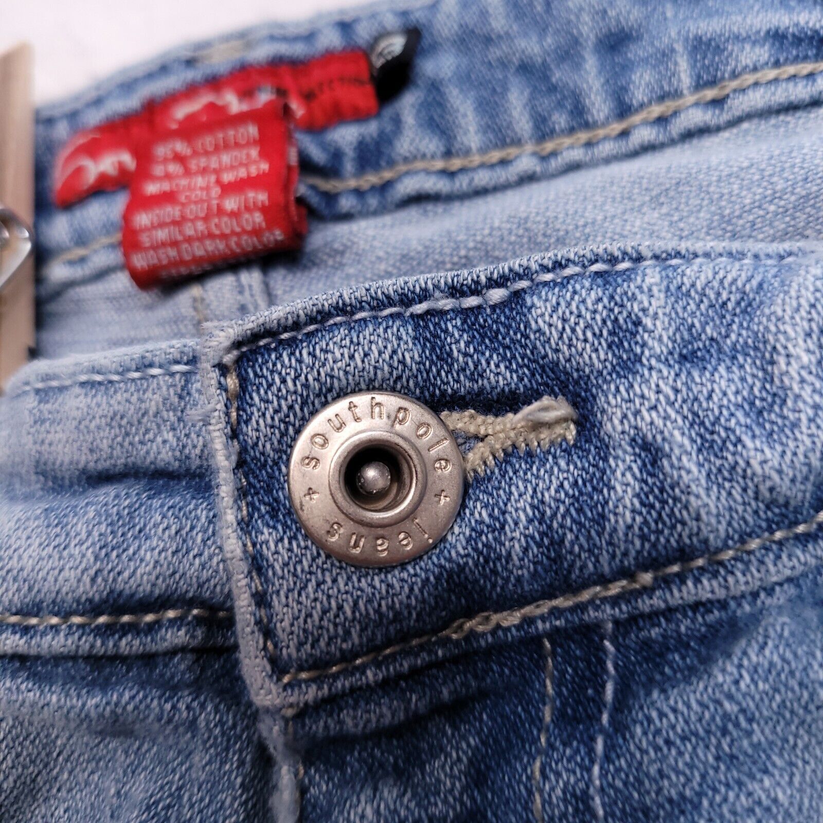 Southpole SouthPole Casual Button Zip Denim Jeans Womens Size 13 Blue Size 32" / US 10 / IT 46 - 6 Thumbnail