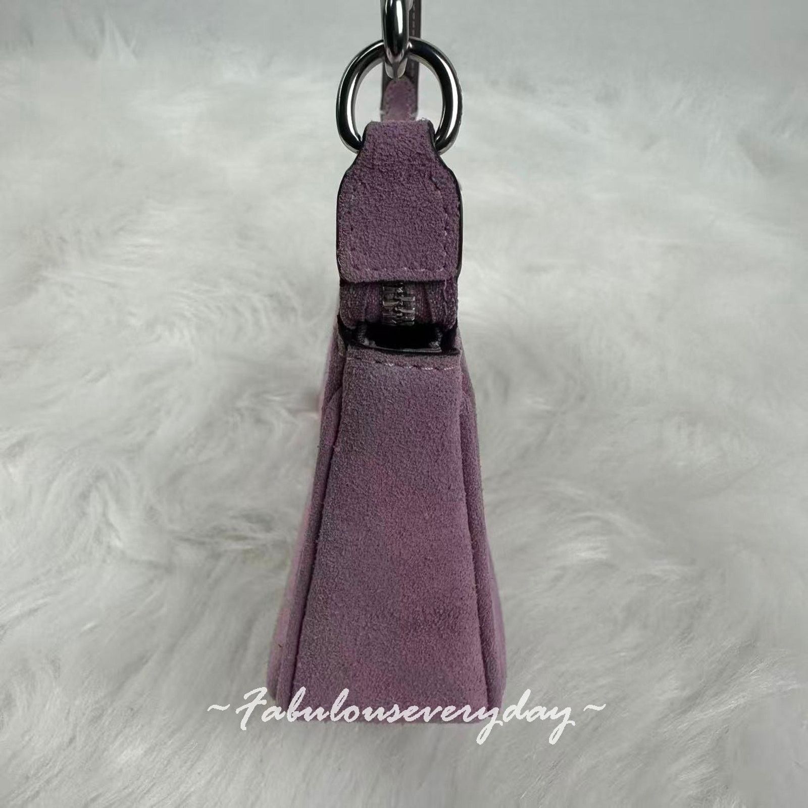 Coach Coach Nolita 19 Shoulder Wristlet Suede/Silver/Light Violet Size ONE SIZE - 3 Thumbnail