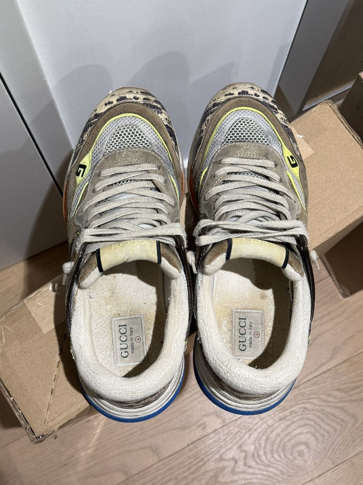 Gucci GUCCI Ultrapace snake-effect leather, suede and mesh Size US 9 / EU 42 - 4 Thumbnail