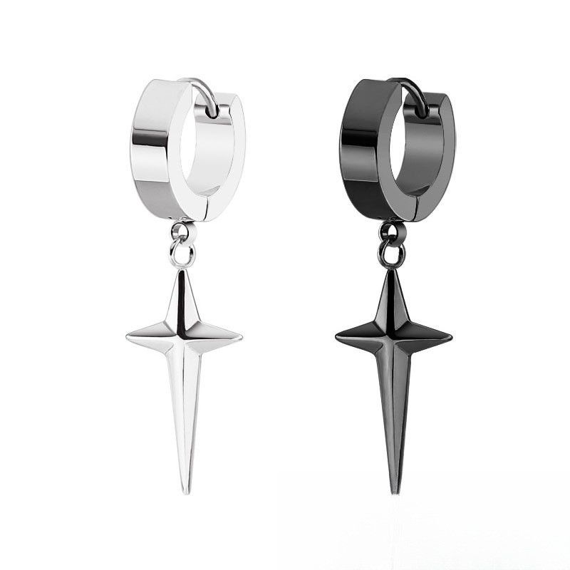 Jewelry × Sterling Silver Star Modern Earrings One Pairs Chrome Jewelry Size ONE SIZE - 5 Thumbnail