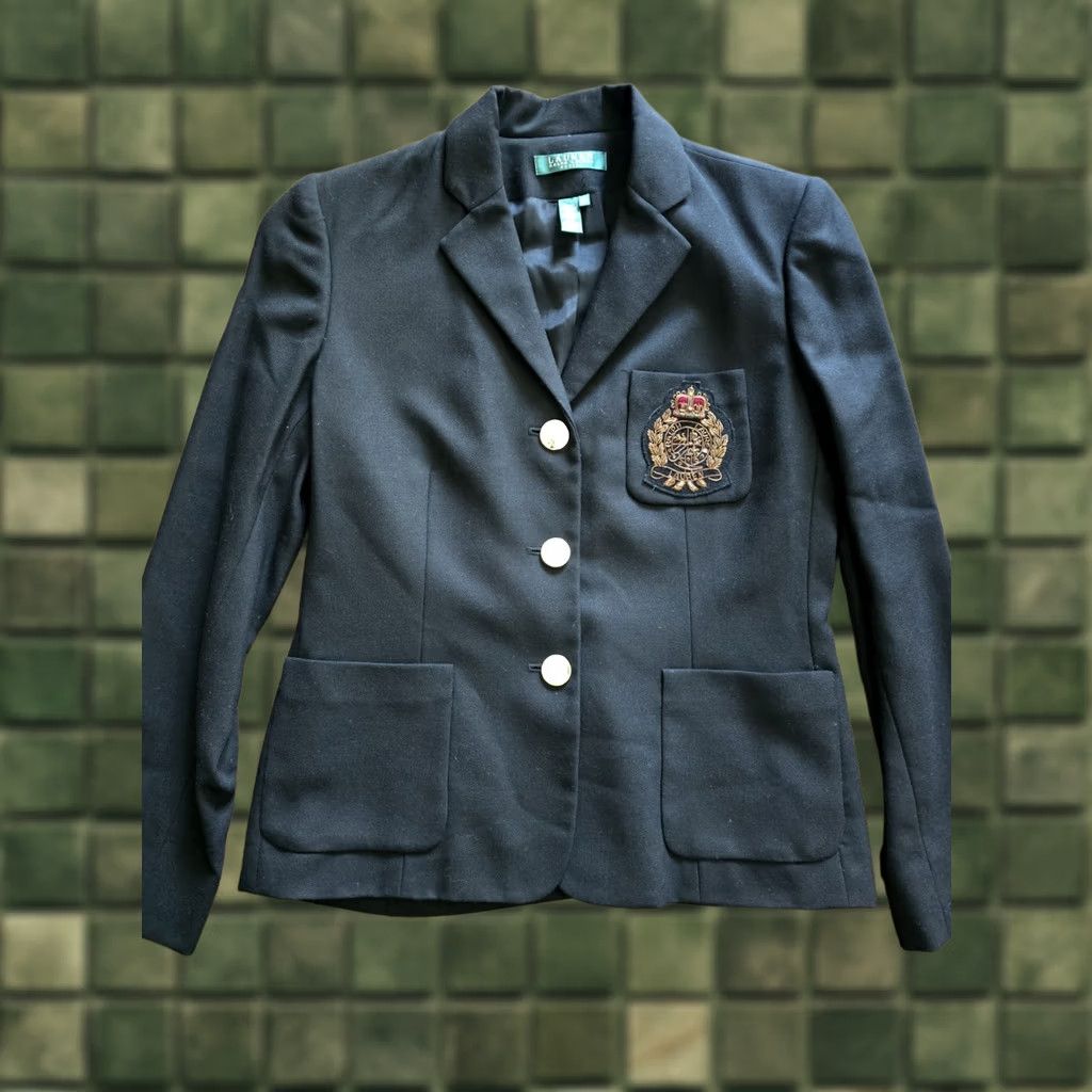 Ralph Lauren Ralph Lauren Blazer Womens Black 6P Business Wool Coat Beaded Patch Lined Button Down Size M / US 6-8 / IT 42-44 - 1 Thumbnail